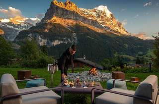 Garten Lounge mit Eigerblick Sunstar Hotel Grindelwald